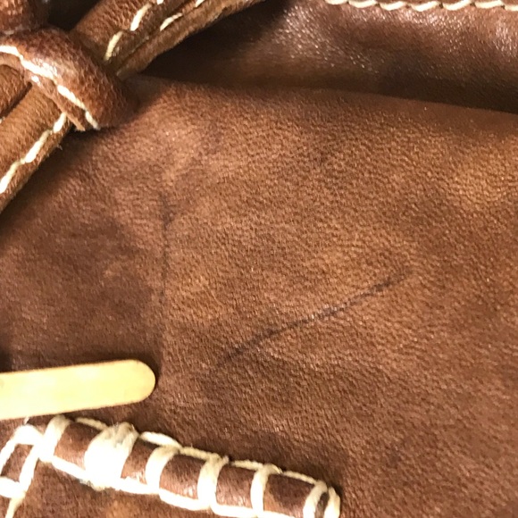 Sissi Rossi Italy Brown Leather Handbag Satchel Purse - Picture 5 of 10